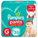 fralda descartável infantil pampers pants ajuste total g 52 unidades