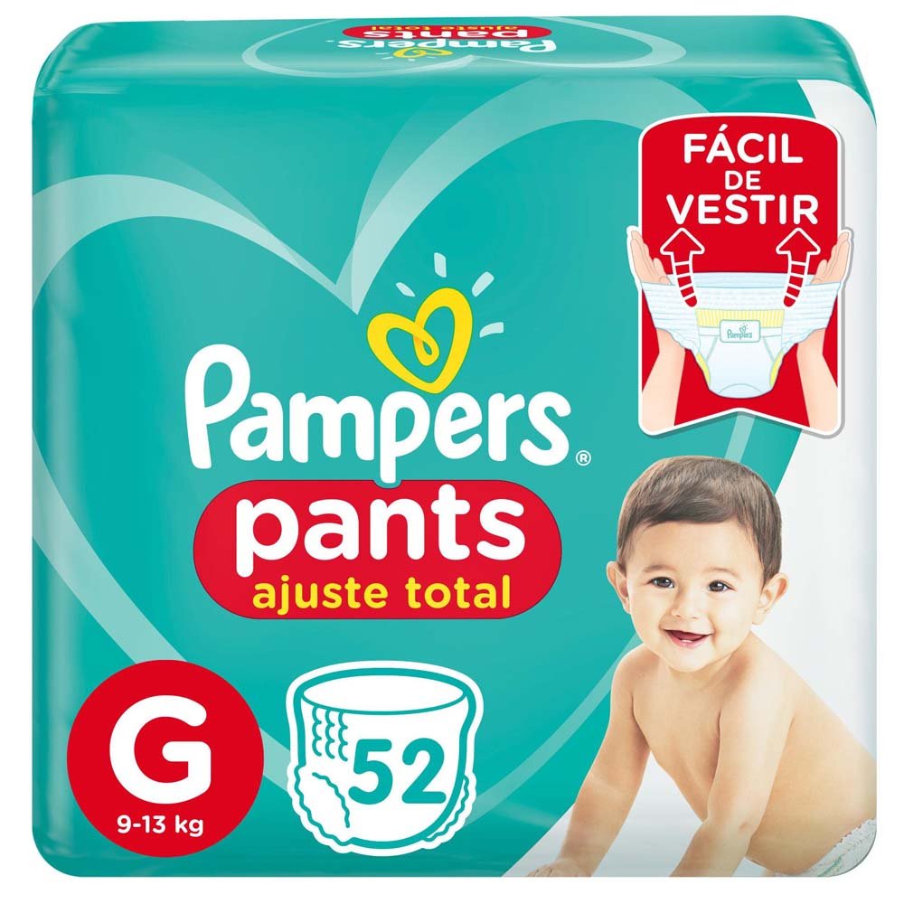 Fralda Descartável Infantil Pampers Pants Ajuste Total G 52 Unidades