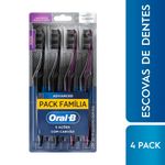escova de dente oral-b 5 ações com carvão macia 4 unidades