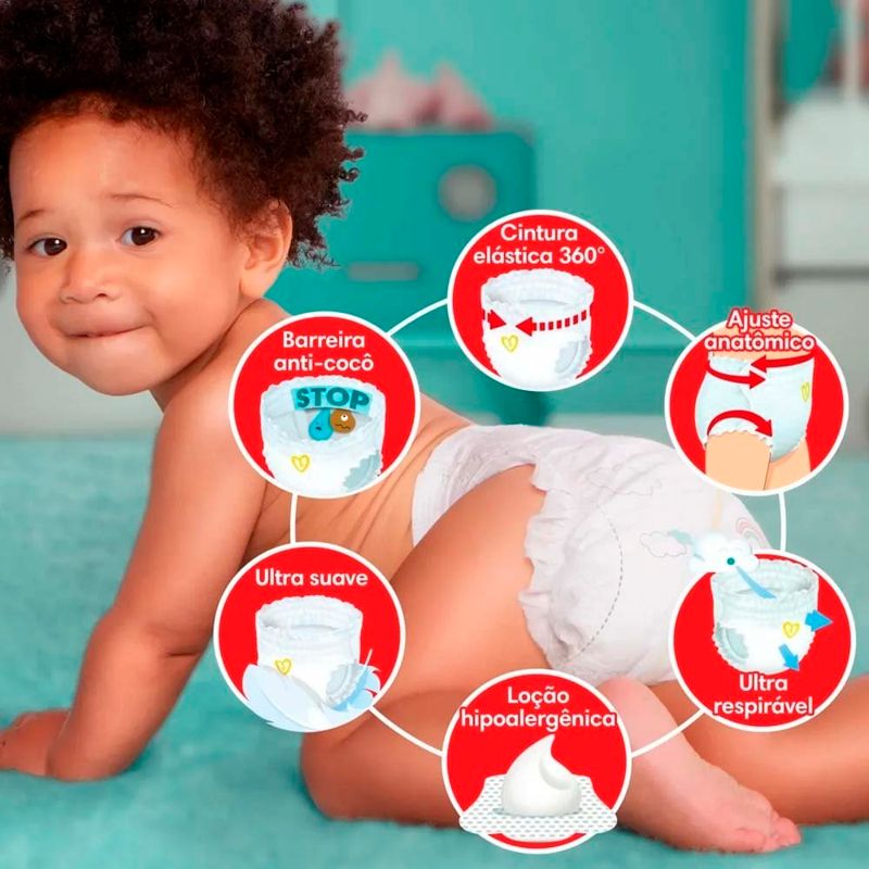 fralda descartável infantil pampers premium care pants m 78 unidades