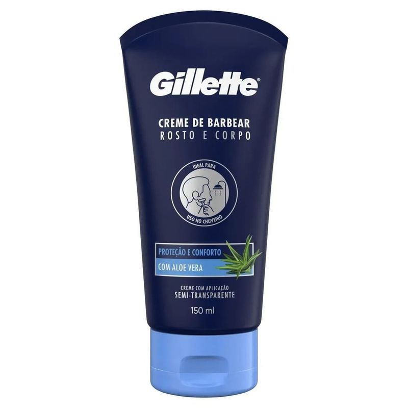 creme de barbear gillette rosto e corpo 150ml