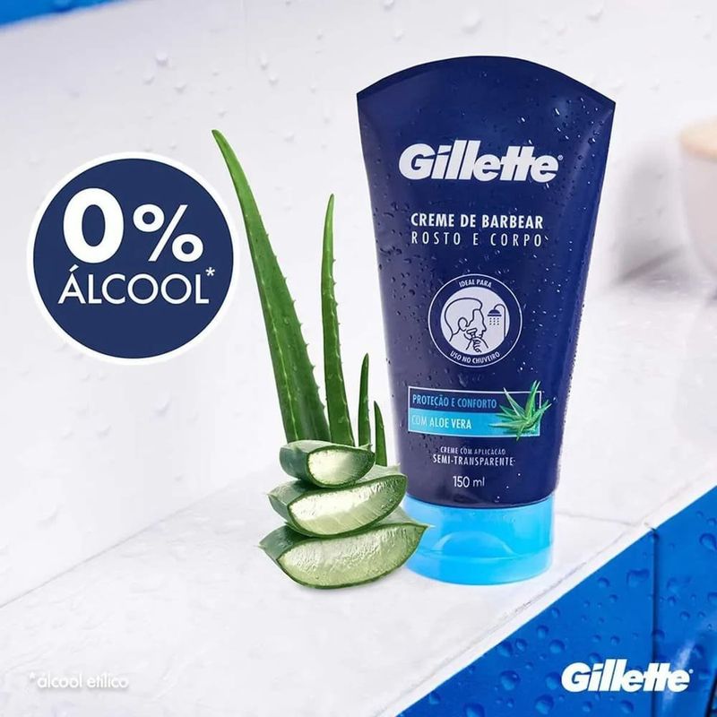 creme de barbear gillette rosto e corpo 150ml