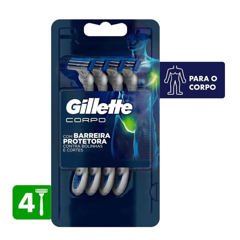 aparelho para depilação gillette corpo descartável leve 4 pague 3