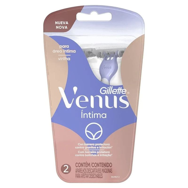 aparelho de depilar descartável gillette venus íntima 2 unidades