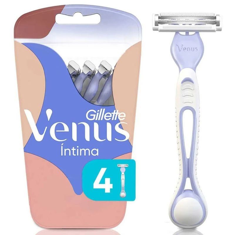 aparelho de depilar descartável gillette venus íntima 4 unidades