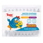 hastes flexíveis topz baby galinha pintadinha com pontas de algodão 50 unidades