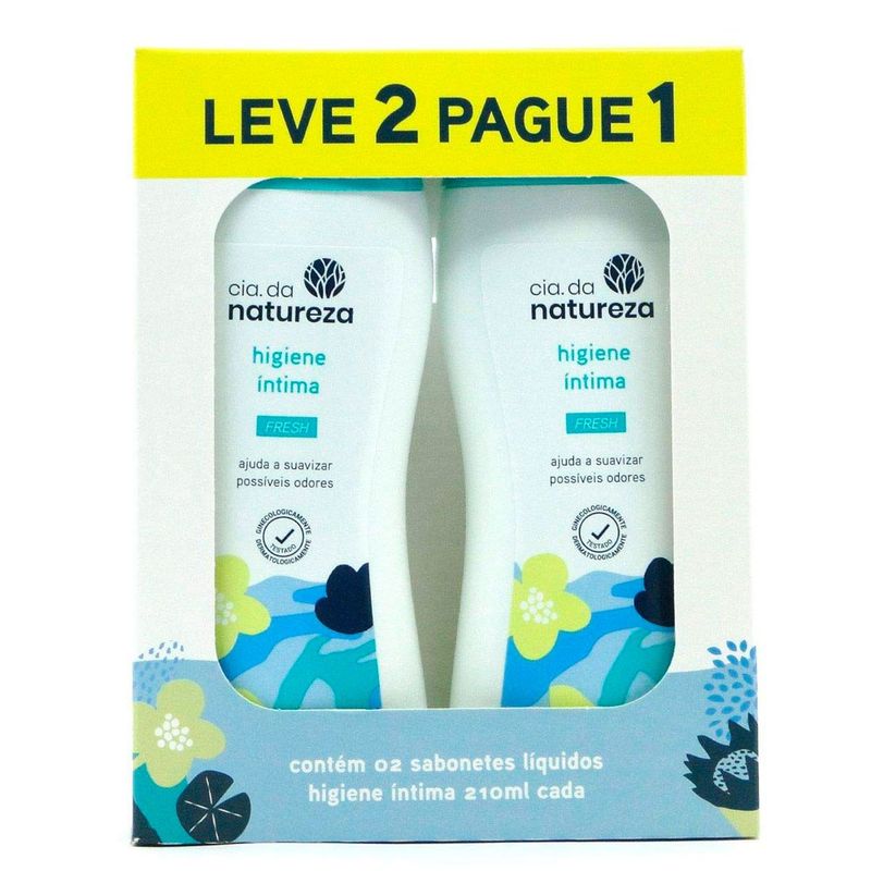 kit sabonete íntimo cia da natureza fresh leve 2 pague 1 210ml cada