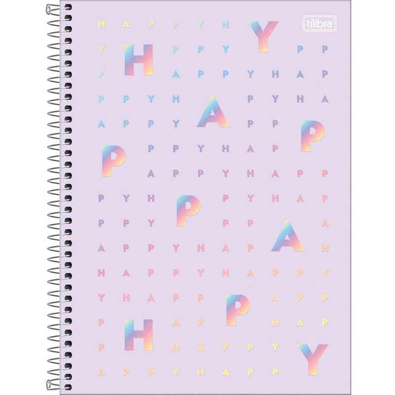 caderno tilibra happy universitário 16 matérias 256 folhas sortido 305464