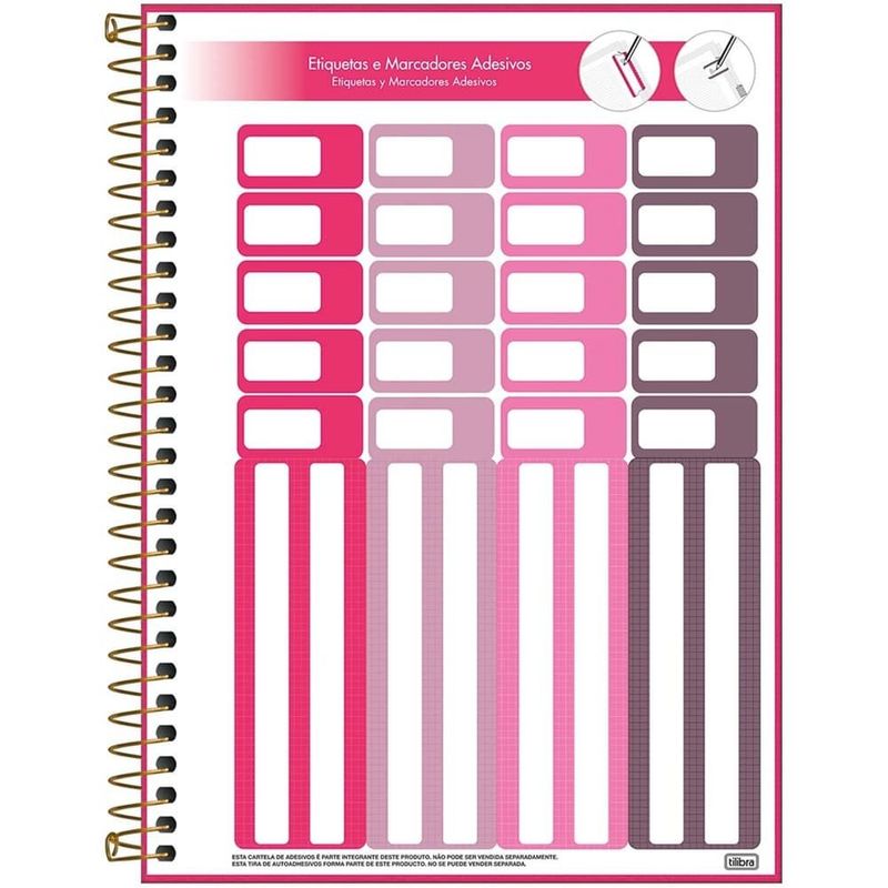 caderno espiral tilibra executivo cambridge pink 80 folhas 356107