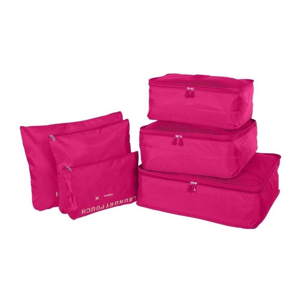 Kit Organizador De Viagem Polo King 6 Peças Pink PK03 (MP)