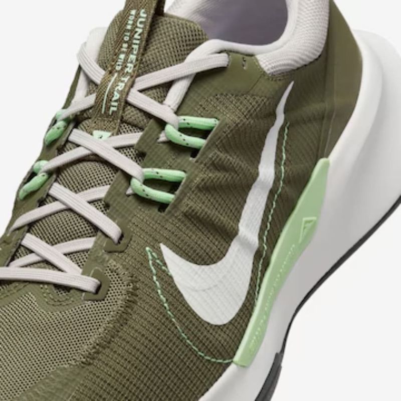 tênis masculino n°43 nike juniper trail 2 verde e branco (mp)
