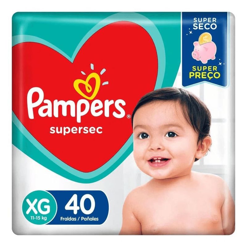 fralda descartável infantil pampers supersec xg 40 unidades