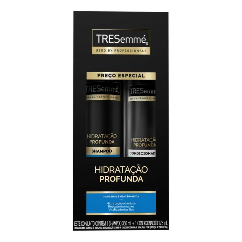 kit tresemmé hidratação profunda shampoo 350ml e condicionador 175ml