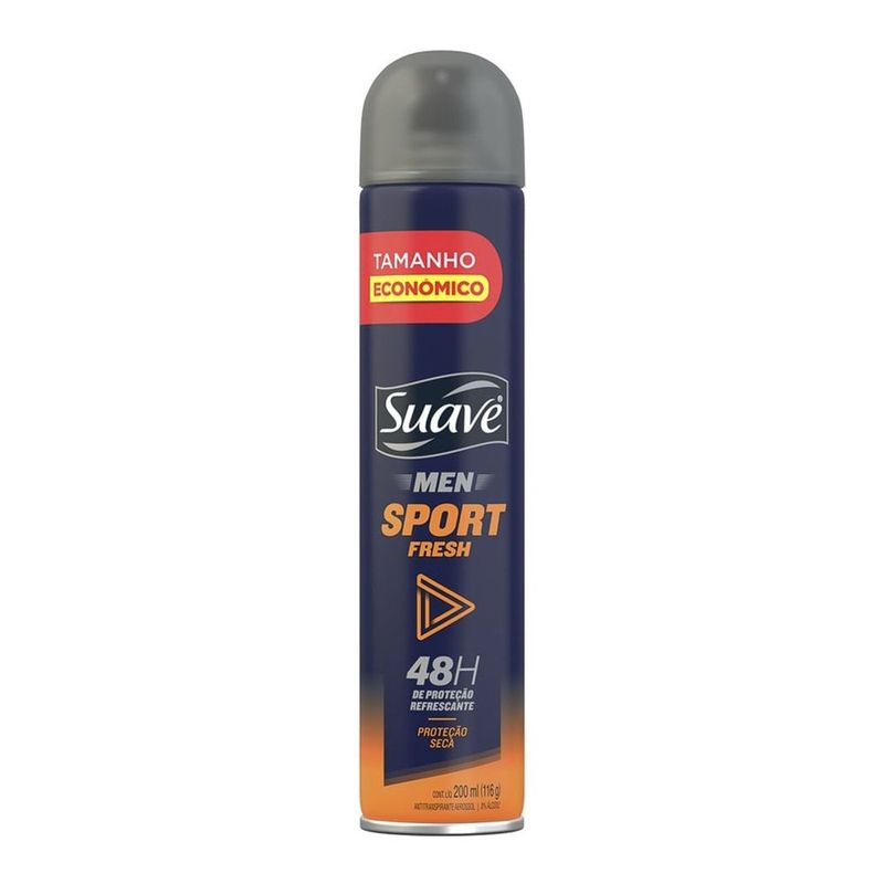 desodorante antitranspirante aerossol suave men sport fresh 200ml