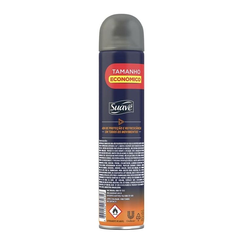 desodorante antitranspirante aerossol suave men sport fresh 200ml