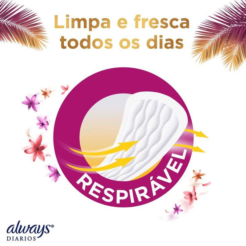 protetor diário always sensitive sem perfume 80 unidades