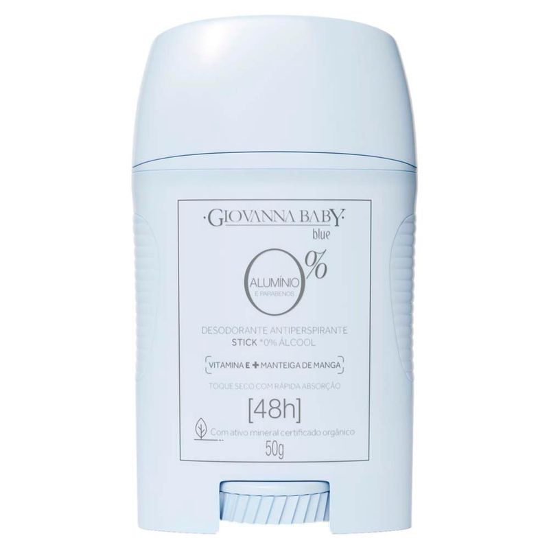 desodorante antitranspirante stick giovanna baby sem alumínio blue 50g