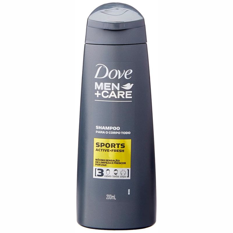 shampoo dove men care sports active+fresh cabelo barba e corpo 200ml