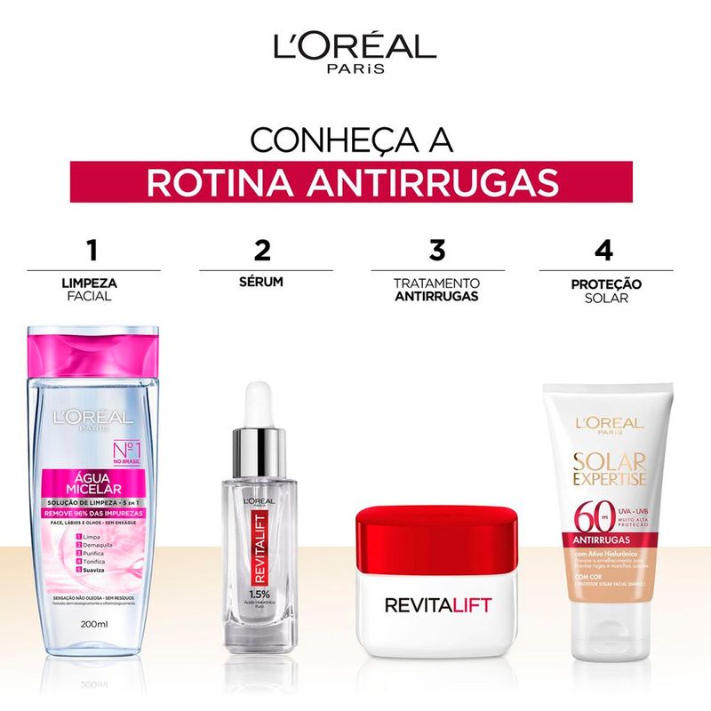 protetor solar facial l'oréal paris solar expertise antirrugas fps60 com cor 40g