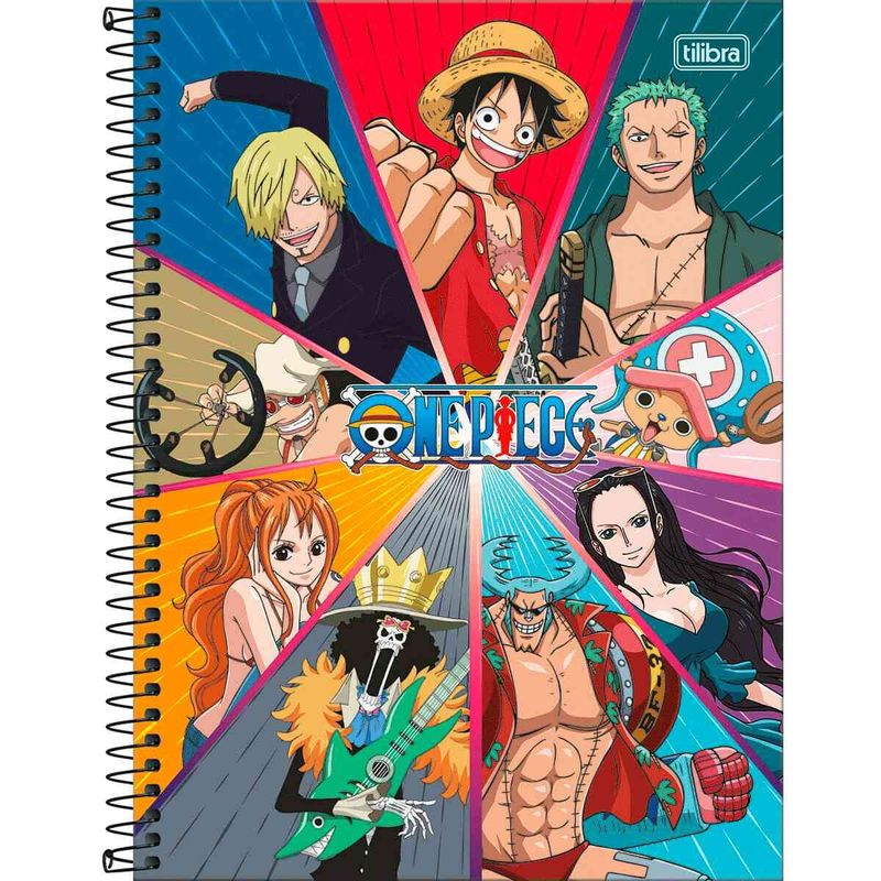 caderno tilibra one piece 1 matéria 80 folhas sortido 340448
