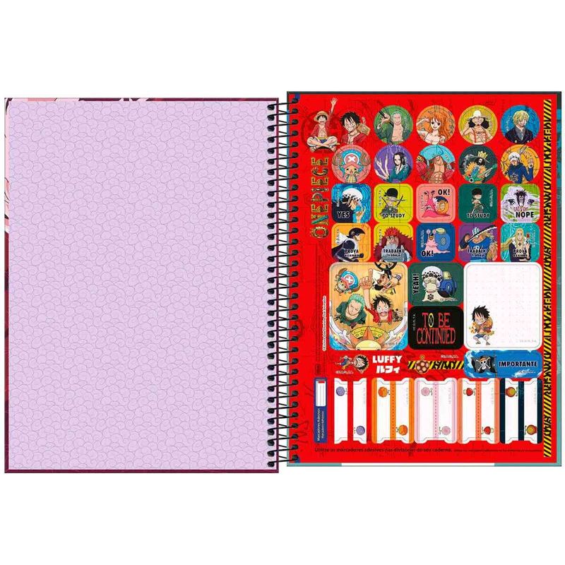 caderno tilibra one piece 1 matéria 80 folhas sortido 340448