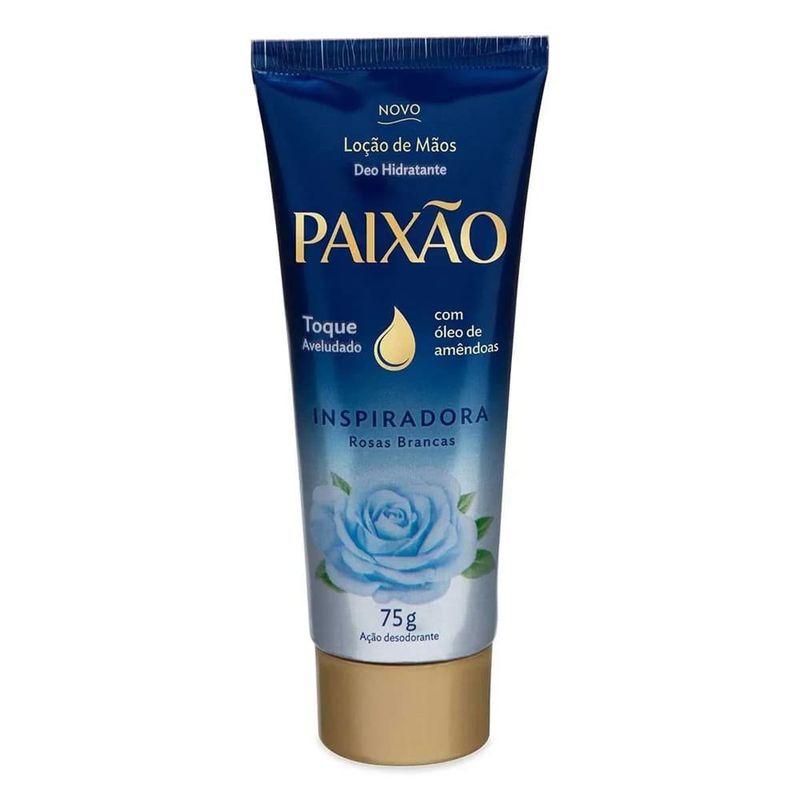 loção hidratante para mãos paixão inspiradora rosas brancas 75g