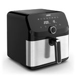fritadeira arno airfryer mega afd7 7,5 litros preto e inox