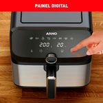 fritadeira arno airfryer mega afd7 7,5 litros preto e inox