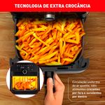 fritadeira arno airfryer mega afd7 7,5 litros preto e inox