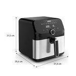 fritadeira arno airfryer mega afd7 7,5 litros preto e inox