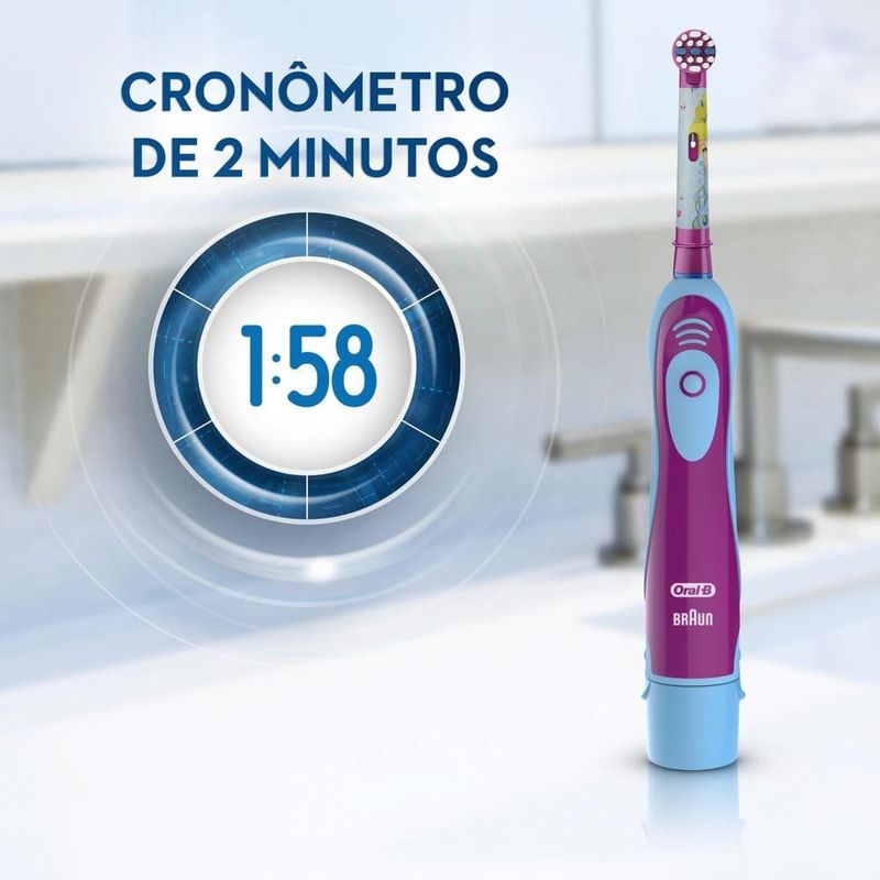 escova de dente elétrica infantil oral-b disney princesas 1 unidade