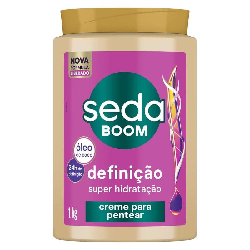 creme para pentear seda boom definição óleo de coco 1k