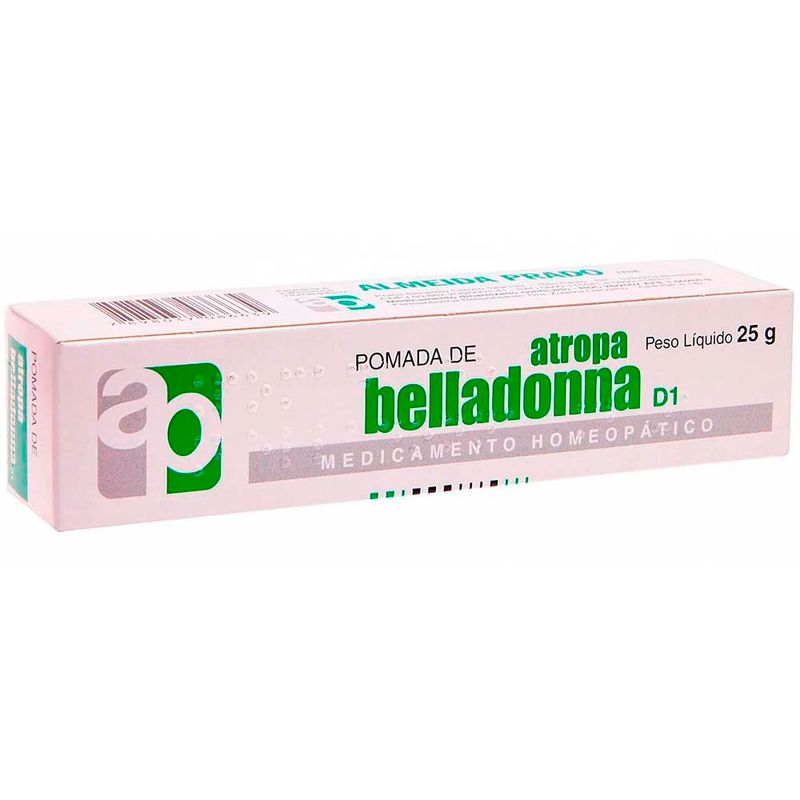 pomada de belladonna d1 25g medicamento homeopático almeida prado