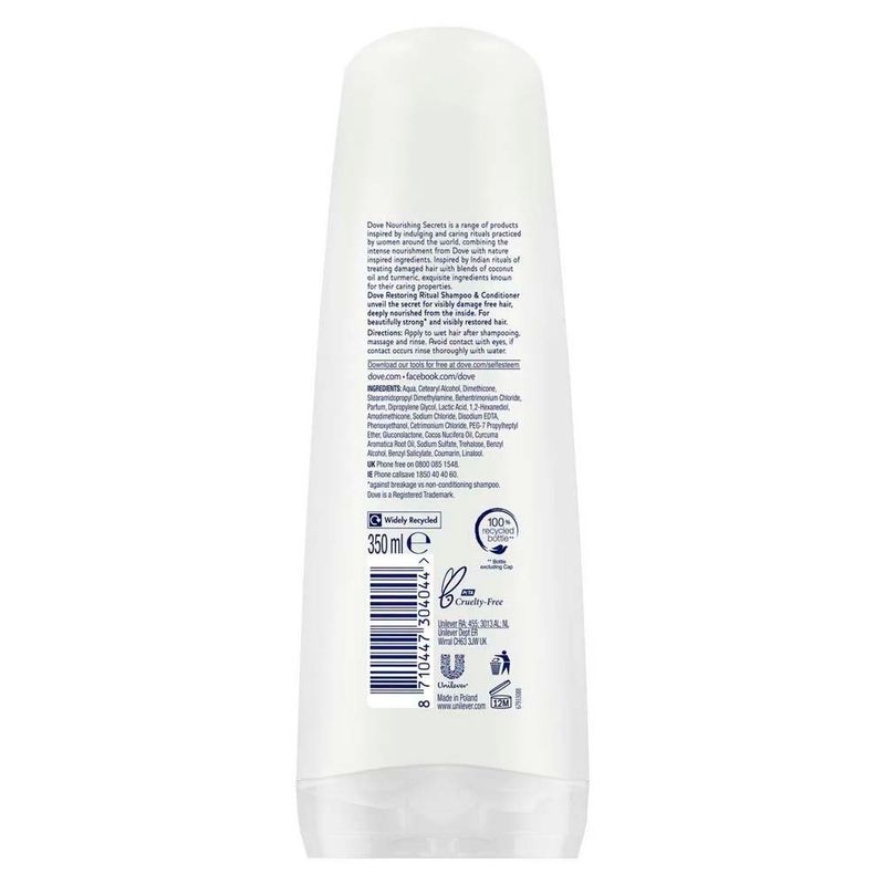 condicionador dove nutritive secrets ritual de reparação óleo de coco e cúcurma 400ml