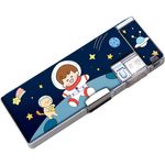 estojo rígido infantil polibrinq com apontador astronauta azul (mp)