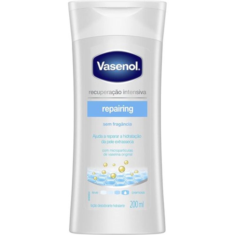 loção desodorante hidratante vasenol recuperação intensiva 200ml