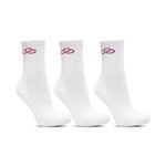 meia feminina n°33/38 olympikus cano médio 3 pares branca (mp)