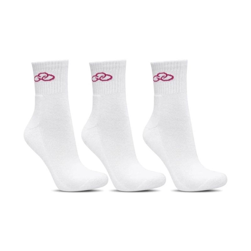 meia feminina n°33/38 olympikus cano médio 3 pares branca (mp)