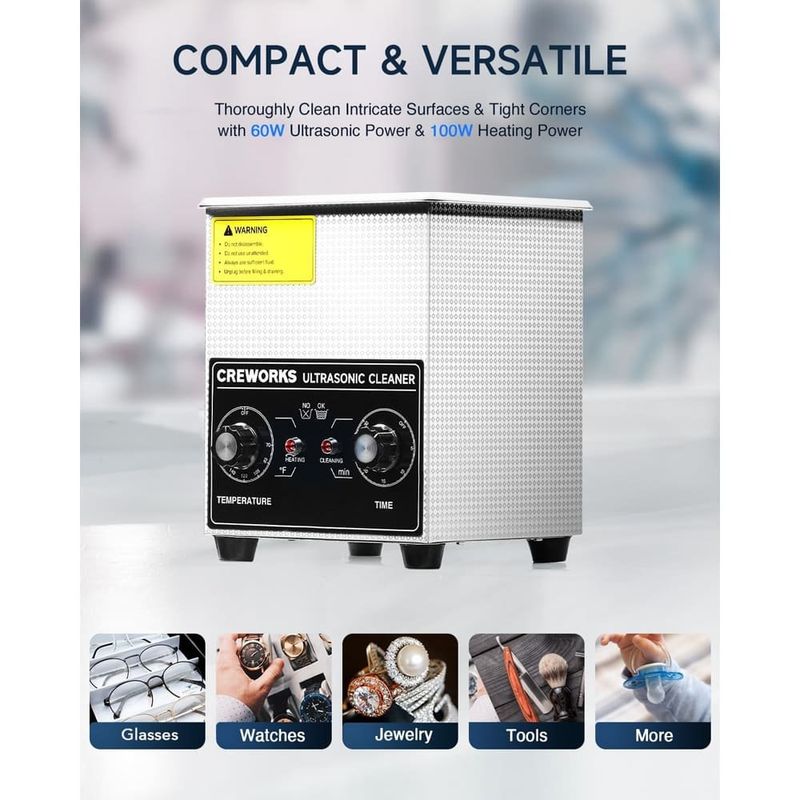 lavadora ultrassônica creworks para limpeza de peças e ferramentas 60w a-bi