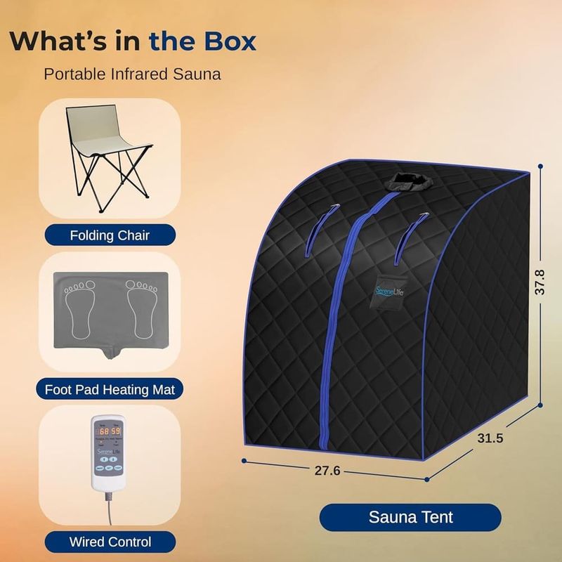 sauna portátil serenelife para uma pessoa com cadeira a-bi