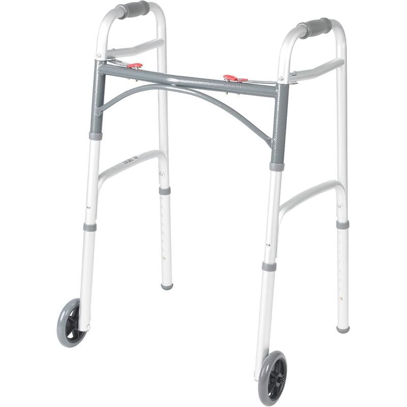 andador dobrável drive medical 2 rodas prata a-bi