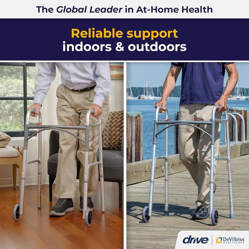 andador dobrável drive medical 2 rodas prata a-bi