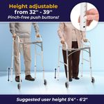 andador dobrável drive medical 2 rodas prata a-bi