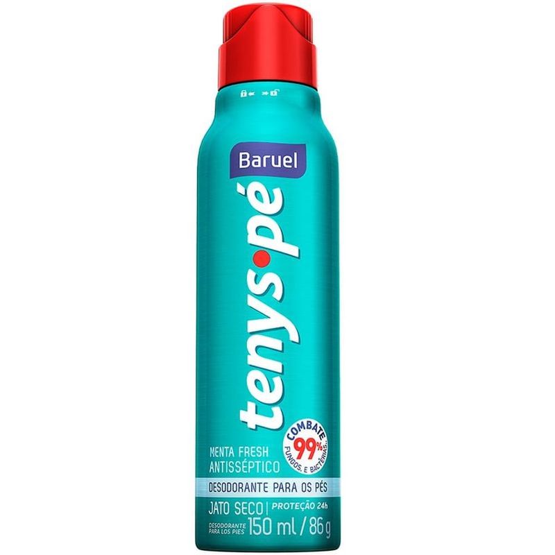 desodorante para pés tenys pé jato seco menta fresh 150ml