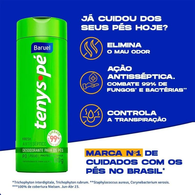 desodorante para pés tenys pé baruel fresh 100g
