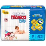 fralda infantil turma da mônica baby p 62 unidades