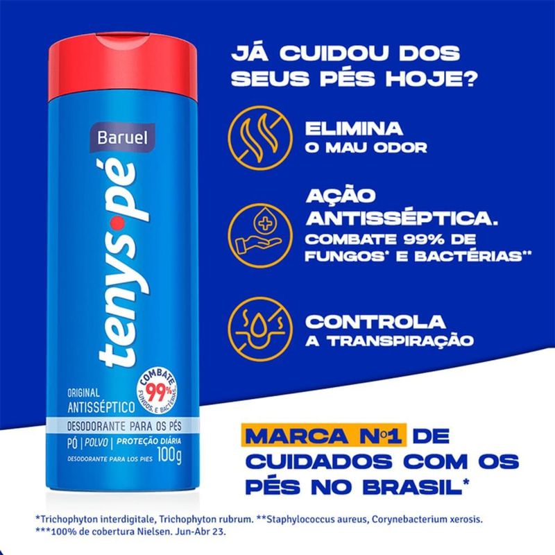 desodorante para pés tenys-pé baruel original 100g