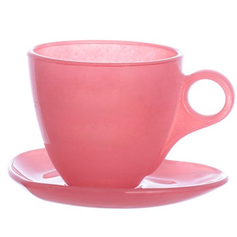 jogo 8 peças xícara para chá hauskraft 170 ml jgch070/rs rosa