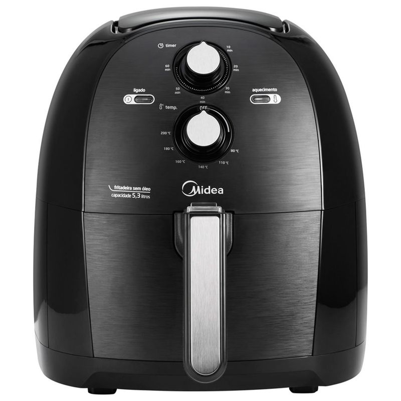 fritadeira midea air fryer 5,3l 127v preto