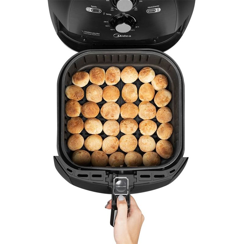fritadeira midea air fryer 5,3l 127v preto